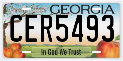 GA license plate CER5493