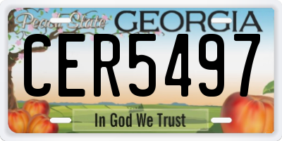 GA license plate CER5497