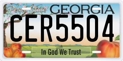 GA license plate CER5504