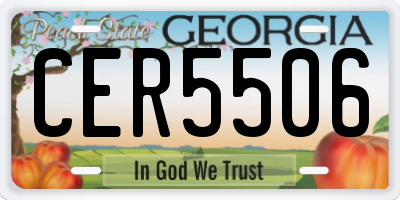 GA license plate CER5506