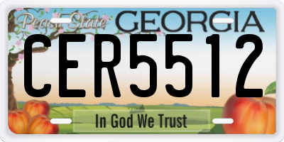 GA license plate CER5512