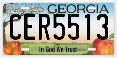 GA license plate CER5513