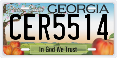 GA license plate CER5514