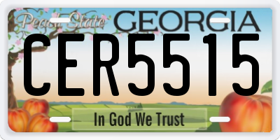GA license plate CER5515