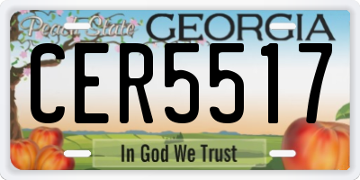 GA license plate CER5517