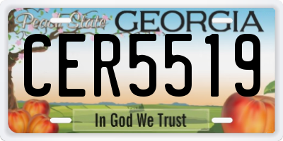 GA license plate CER5519
