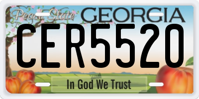 GA license plate CER5520