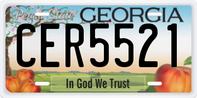 GA license plate CER5521