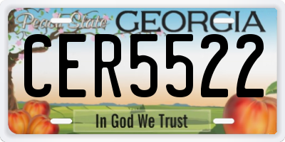 GA license plate CER5522
