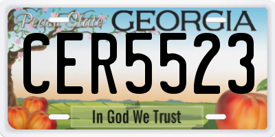 GA license plate CER5523