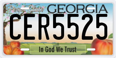 GA license plate CER5525