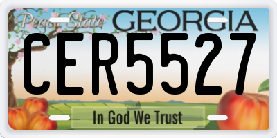GA license plate CER5527