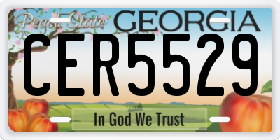 GA license plate CER5529