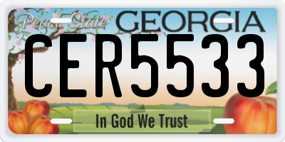 GA license plate CER5533