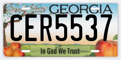 GA license plate CER5537