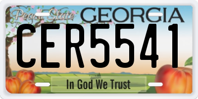 GA license plate CER5541