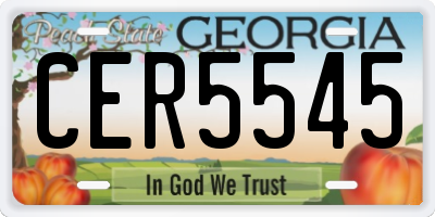 GA license plate CER5545