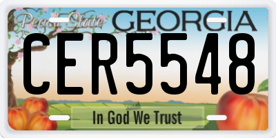 GA license plate CER5548