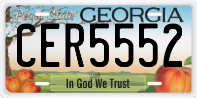 GA license plate CER5552
