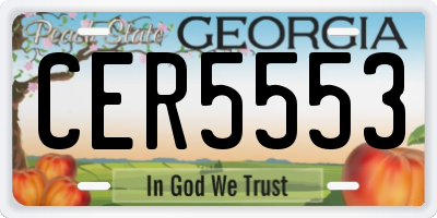 GA license plate CER5553