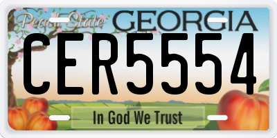 GA license plate CER5554