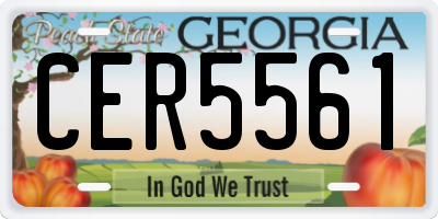 GA license plate CER5561