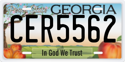 GA license plate CER5562