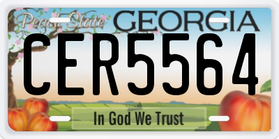 GA license plate CER5564