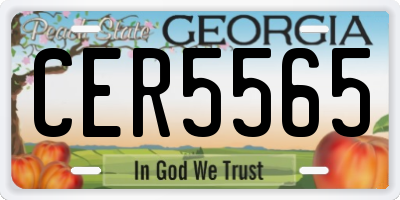 GA license plate CER5565