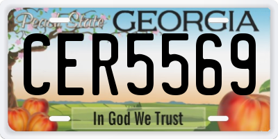 GA license plate CER5569