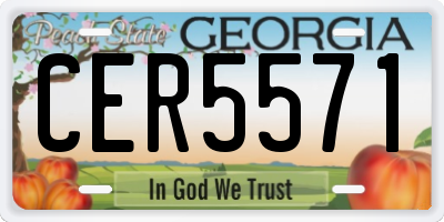 GA license plate CER5571