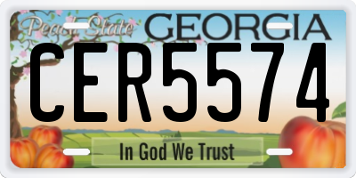 GA license plate CER5574