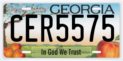 GA license plate CER5575