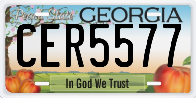 GA license plate CER5577