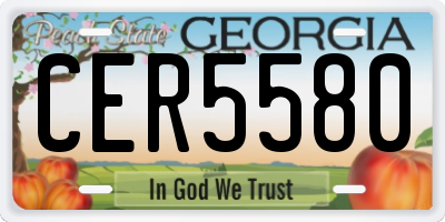 GA license plate CER5580
