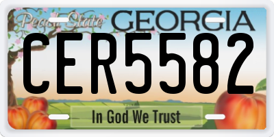 GA license plate CER5582