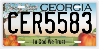 GA license plate CER5583