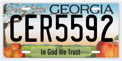 GA license plate CER5592