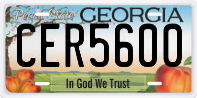 GA license plate CER5600