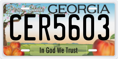 GA license plate CER5603