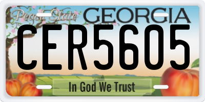 GA license plate CER5605