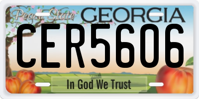 GA license plate CER5606