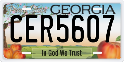 GA license plate CER5607