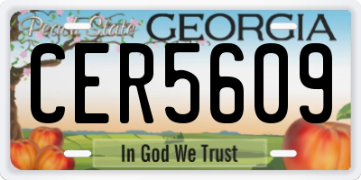GA license plate CER5609