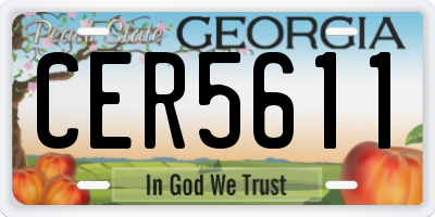 GA license plate CER5611