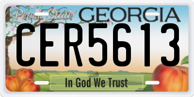 GA license plate CER5613
