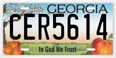 GA license plate CER5614