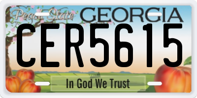 GA license plate CER5615