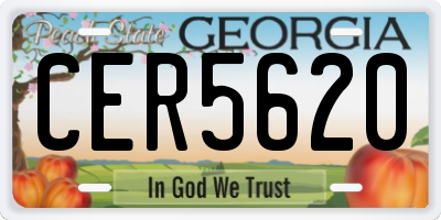 GA license plate CER5620