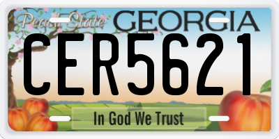 GA license plate CER5621
